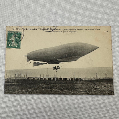 Vintage Military Airship Dirigible Zeppelin Patrie Postcard Post Card French