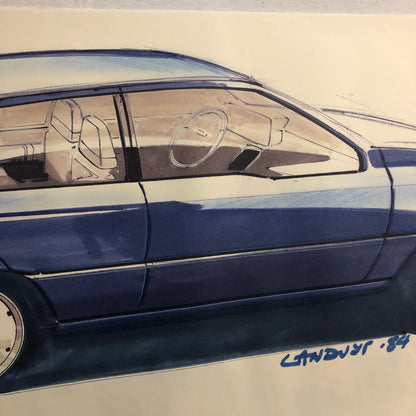 Styling Concept Automobile Illustration Art Drawing Sketch 1984 Luc LANDUYT Ford