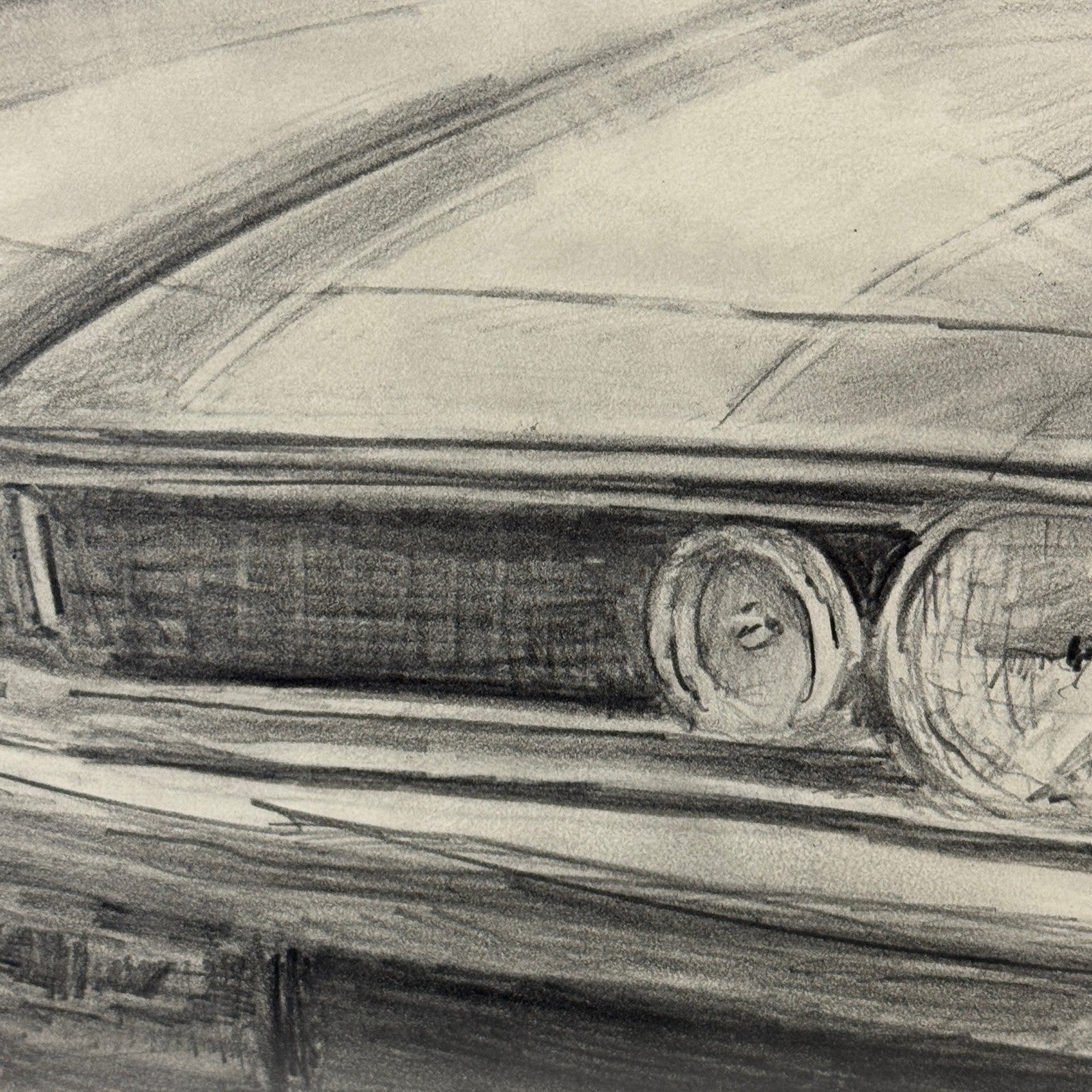 Chevrolet Camaro Muscle Car Illustration Drawing Sketch Original Art Signed