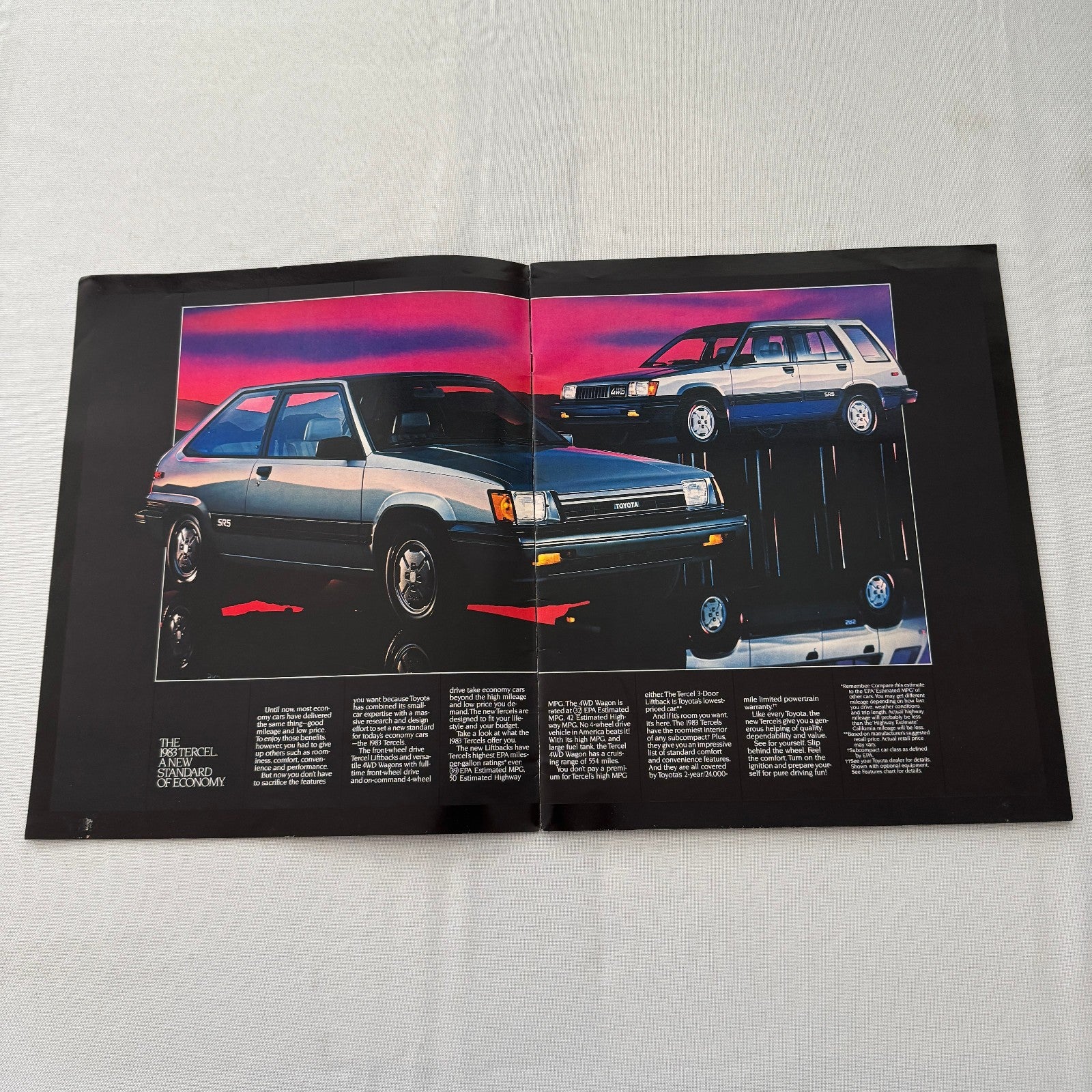 1983 Toyota Tercel Car Sales Brochure Catalog SR5 Wagon Liftback 4WD Vintage