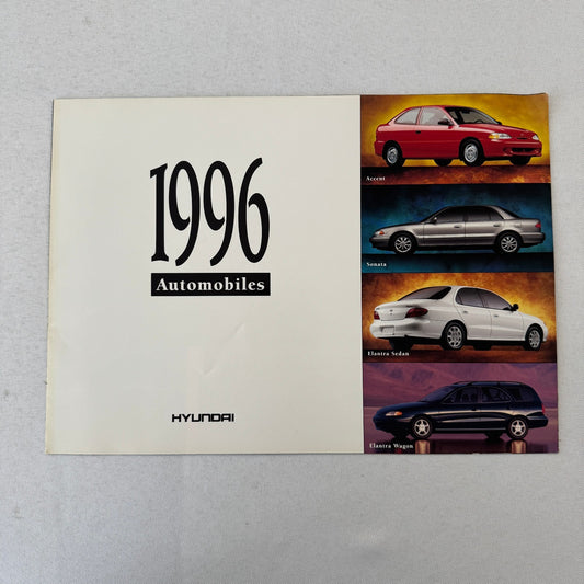 1996 Hyundai Car Sales Brochure Catalog Accent Sonata Elantra Sedan Wagon