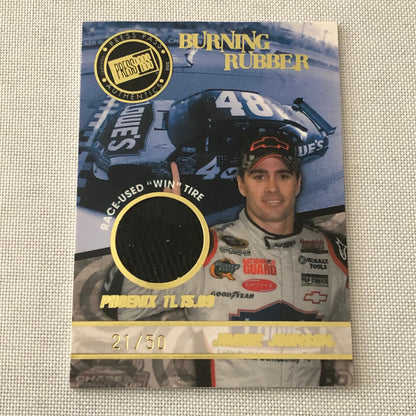 2010 Press Pass Eclipse Burning Rubber Tire Relic Card Jimmie Johnson #/50