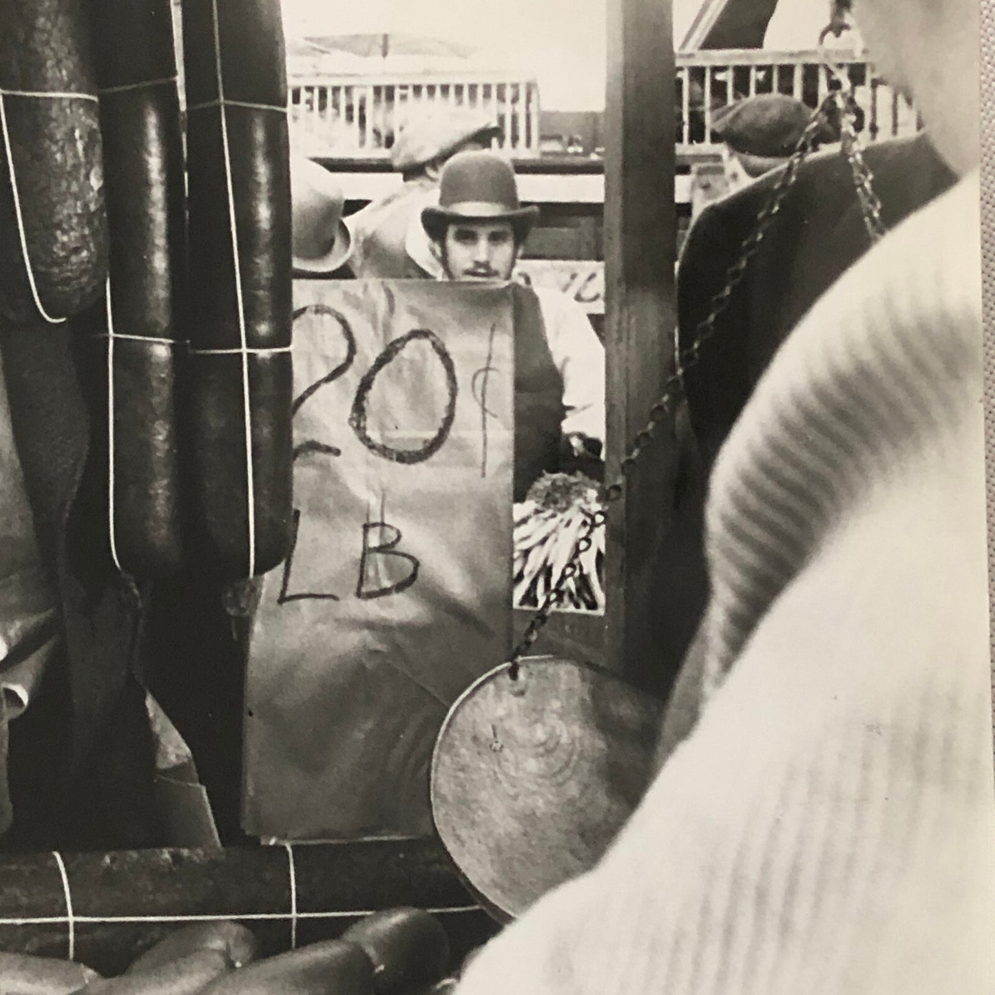 Vintage Photo Photograph Man in Sausage Stand Movie or Television Still ?