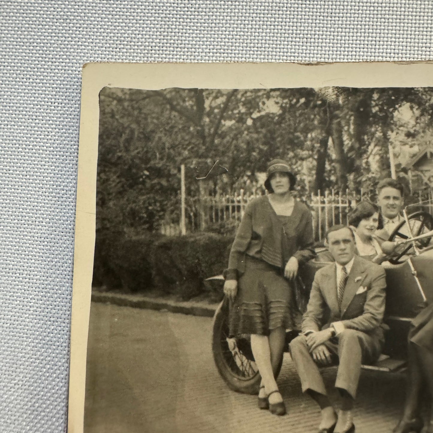 Vintage Postcard Real Photo Postcard RPPC People Fiat Car Automobile