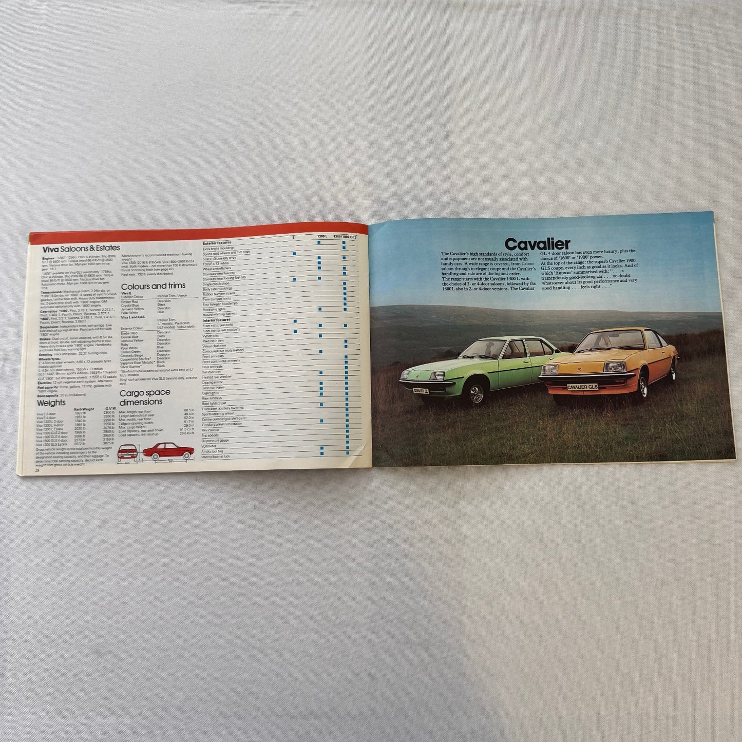 1978 Vauxhall Car Sales Brochure Catalog Chevette Viva Cavalier VX Series UK