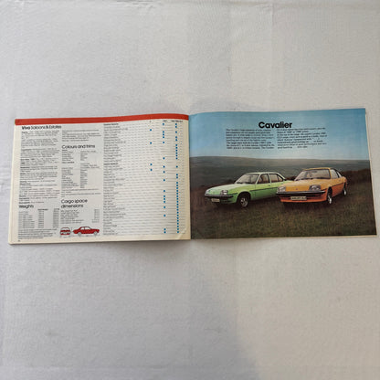 1978 Vauxhall Car Sales Brochure Catalog Chevette Viva Cavalier VX Series UK