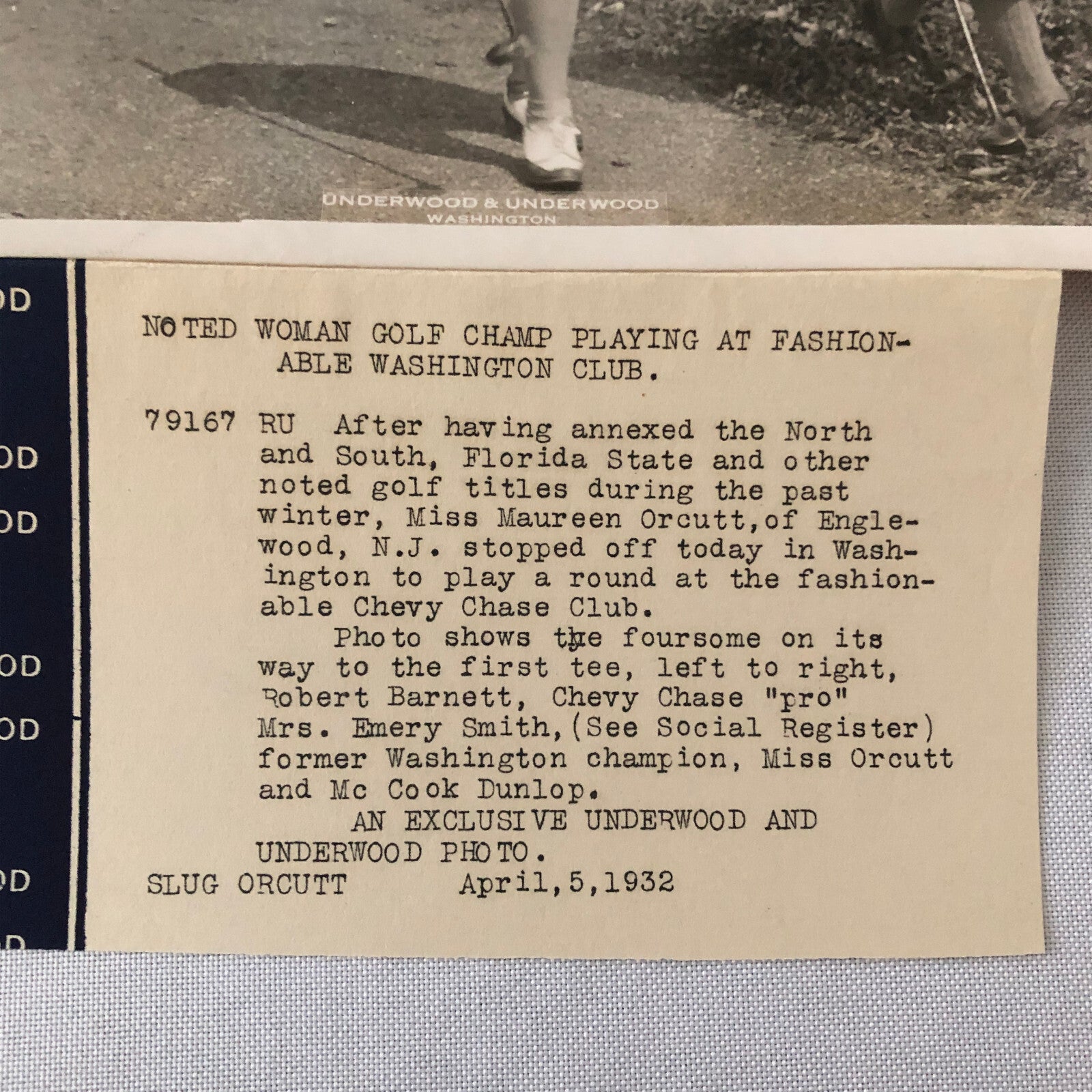 Press Photo Photograph Golf Champion Maureen Orcutt Golfing Golfer 1932