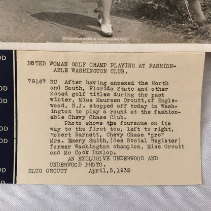 Press Photo Photograph Golf Champion Maureen Orcutt Golfing Golfer 1932