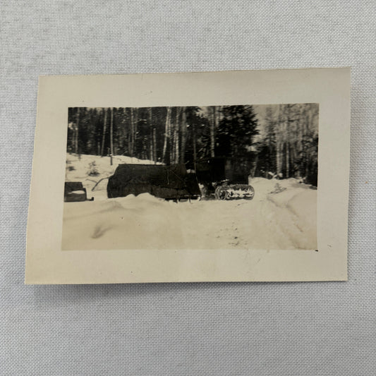 Vintage Snowmobile Snow Mobile Real Photo Postcard RPPC Photograph