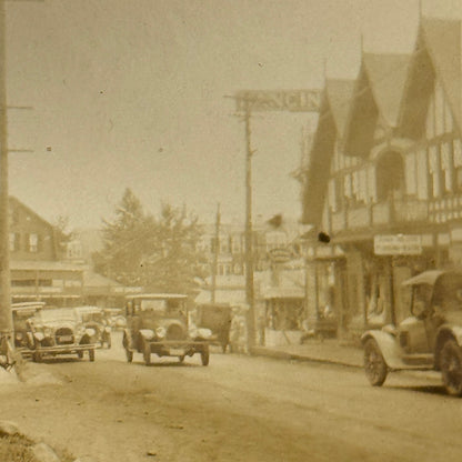 Vintage Car Photo Street Scene Automobile Building Snapshot Image