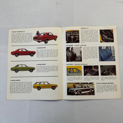1976 Plymouth Cricket Car Sales Brochure Catalog Formula S Coupe Sedan Wagon