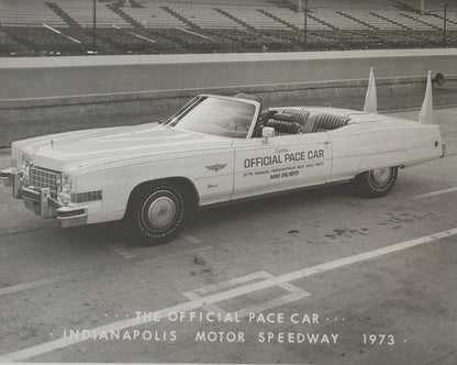 Vintage Indy 500 Racing Photo 1973 Cadillac Official Pace Car Photograph
