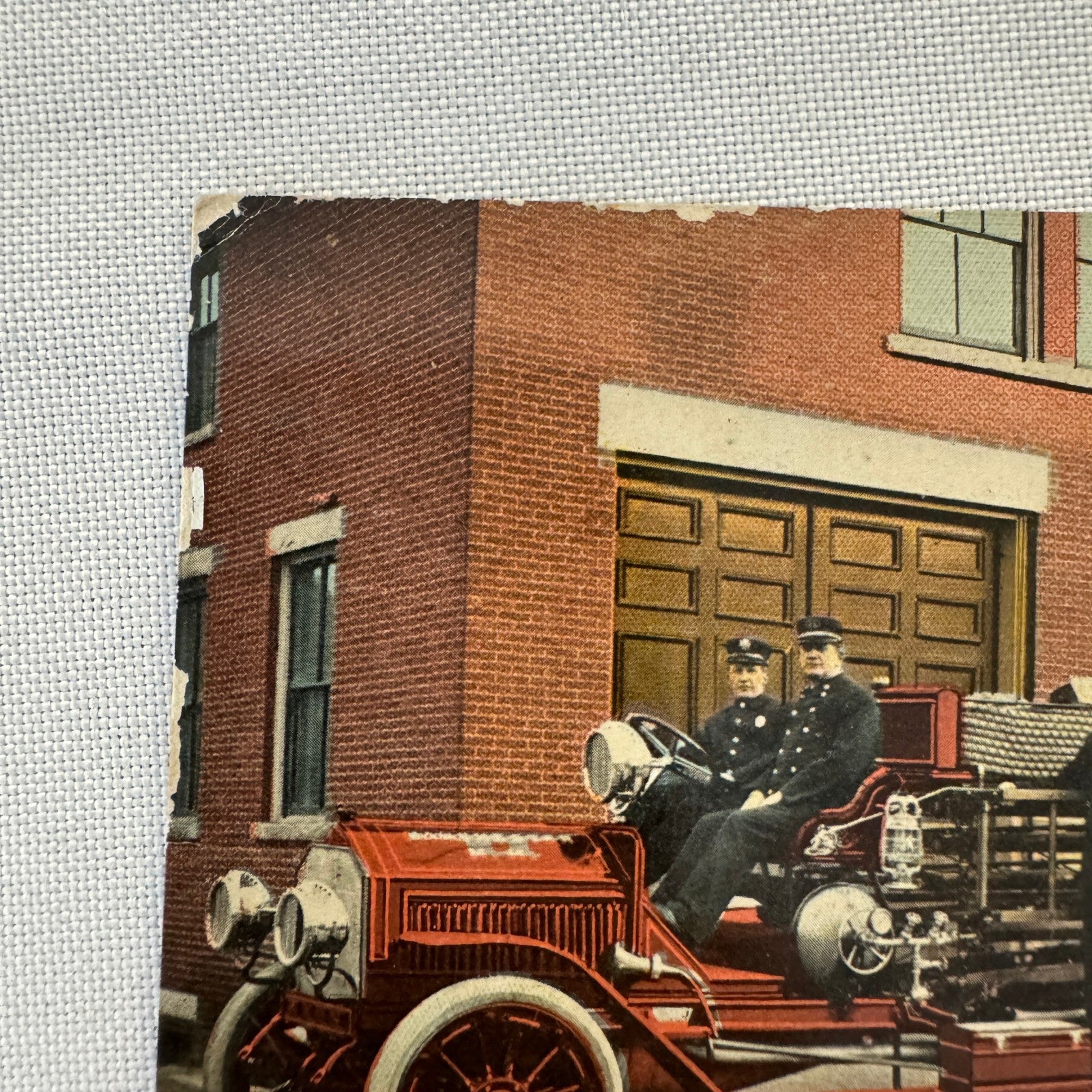 Firefighting Firefighter Fire Truck Postcard Manchester New Hampshire 1913