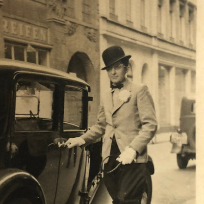 Vintage Photo Photograph Snapshot Man with Car Automobile Germany 1939 + AL22SM2