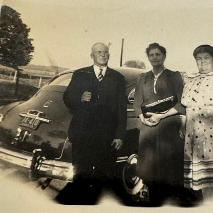 Vintage Photo Photograph Print People with Car Automobile