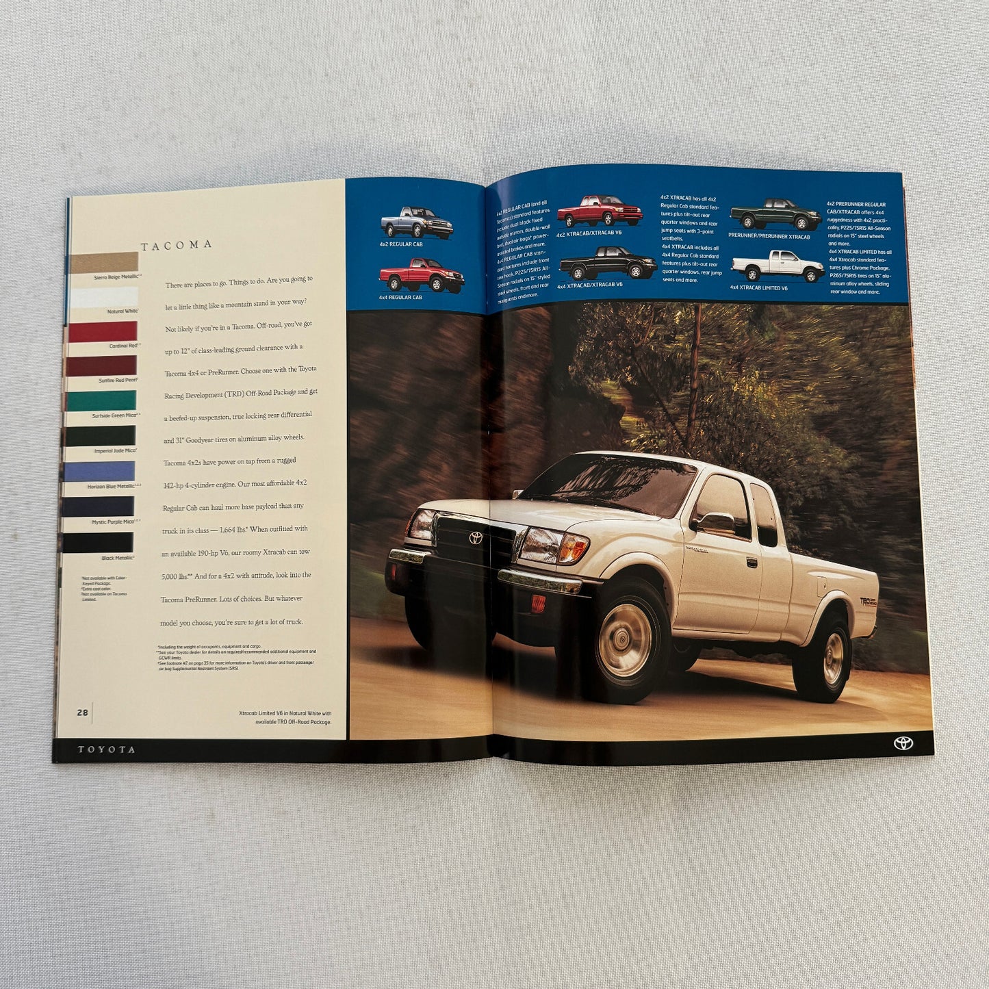 1999 Toyota Sales Brochure Catalog Solara Celica Corolla Tacoma Rav4 LandCruiser