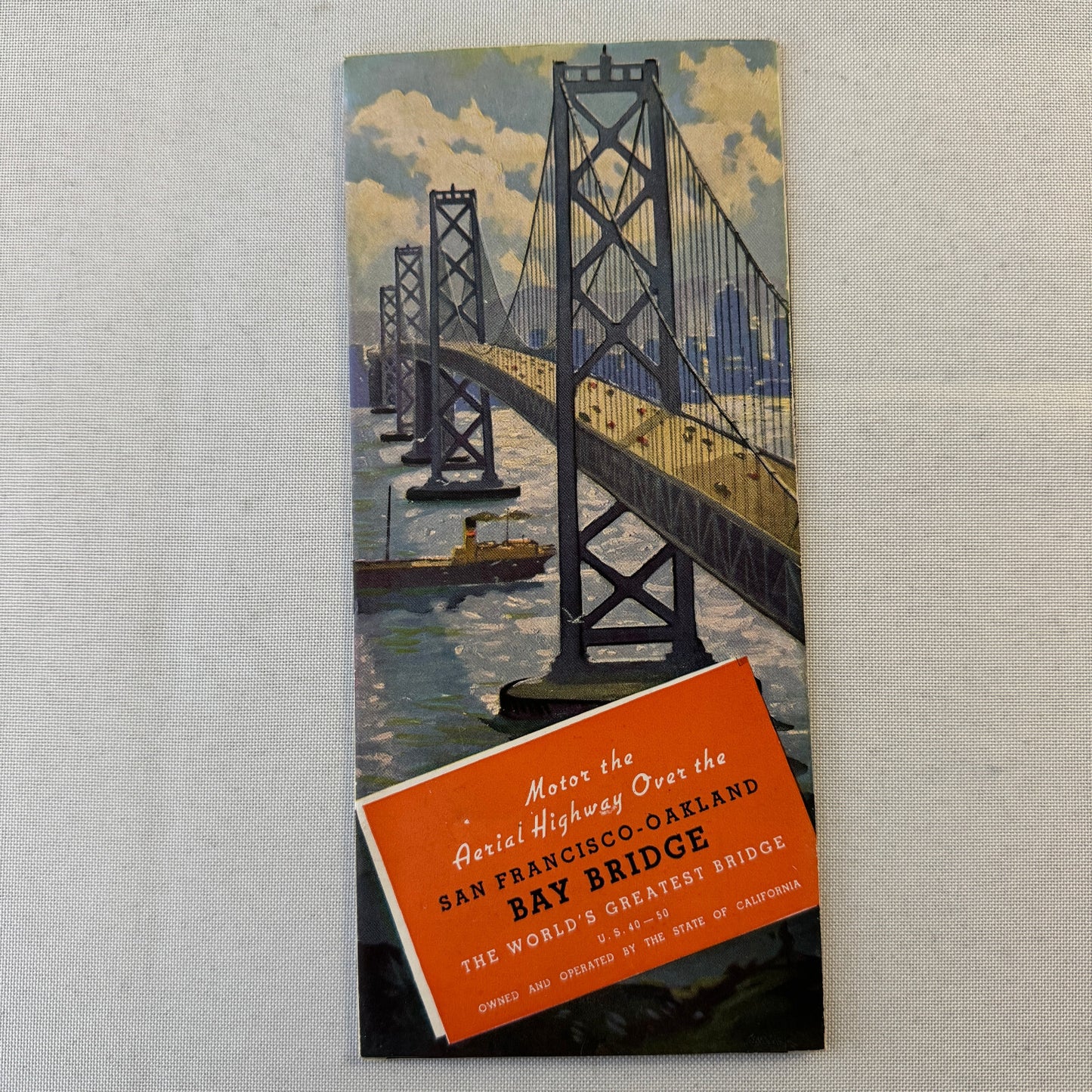 Vintage San Francisco Oakland Bay Bridge Map Brochure
