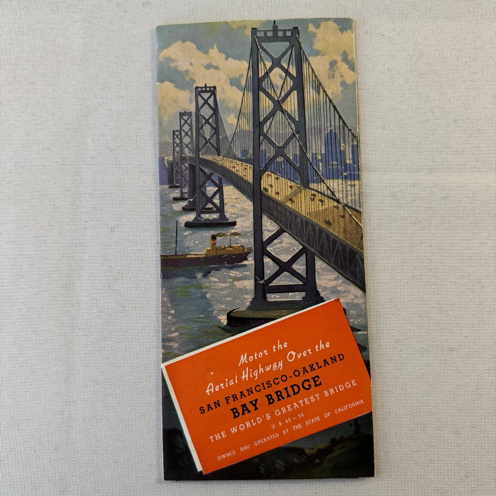 Vintage San Francisco Oakland Bay Bridge Map Brochure