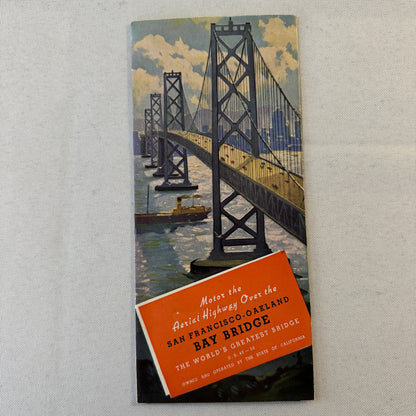 Vintage San Francisco Oakland Bay Bridge Map Brochure