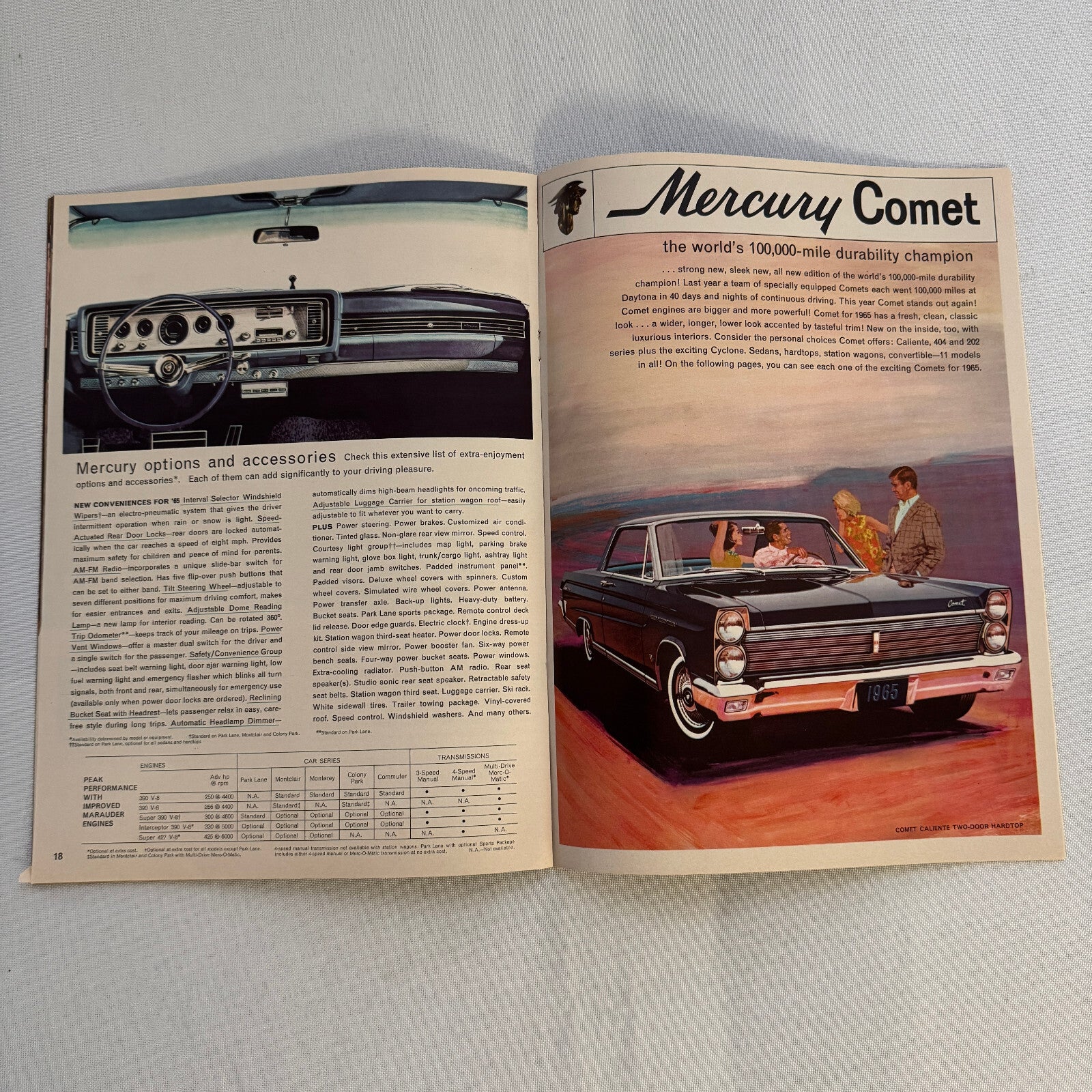 1965 Mercury Car Sales Brochure Catalog Park Lane Montclair Monterey Comet