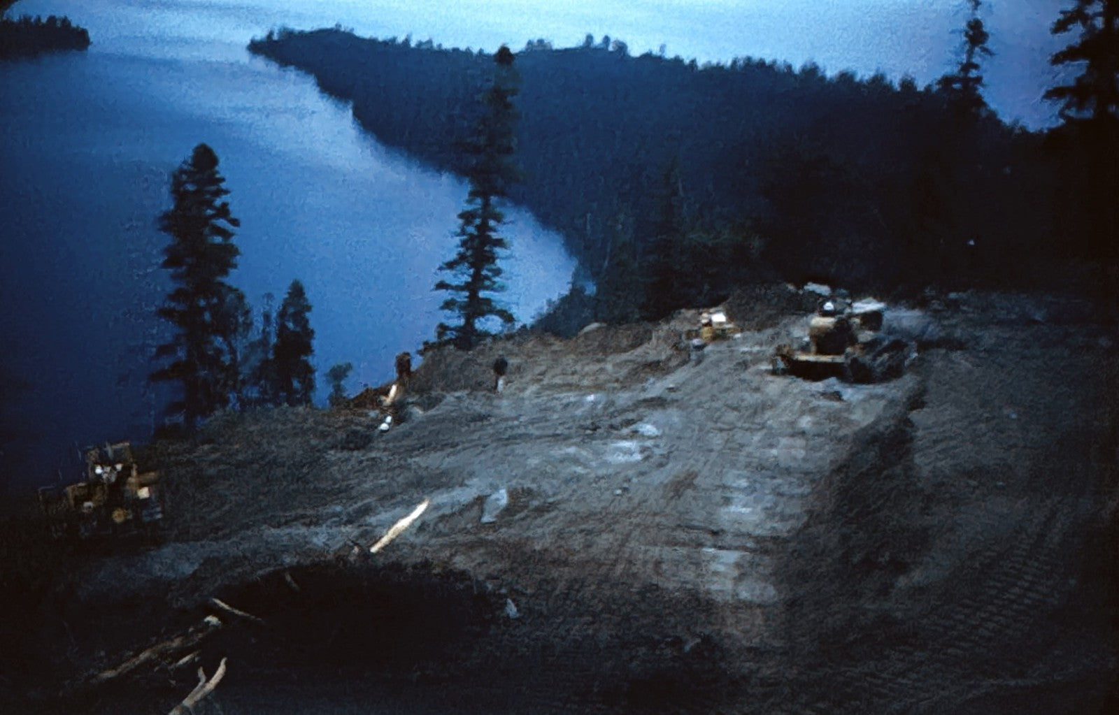 35mm Slide Vintage Image California Highway Construction Equipment Tractor