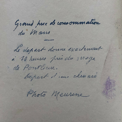 Antique Press Photo Photograph Agence Meurisse Paris Nice Rally ? Racing Car 