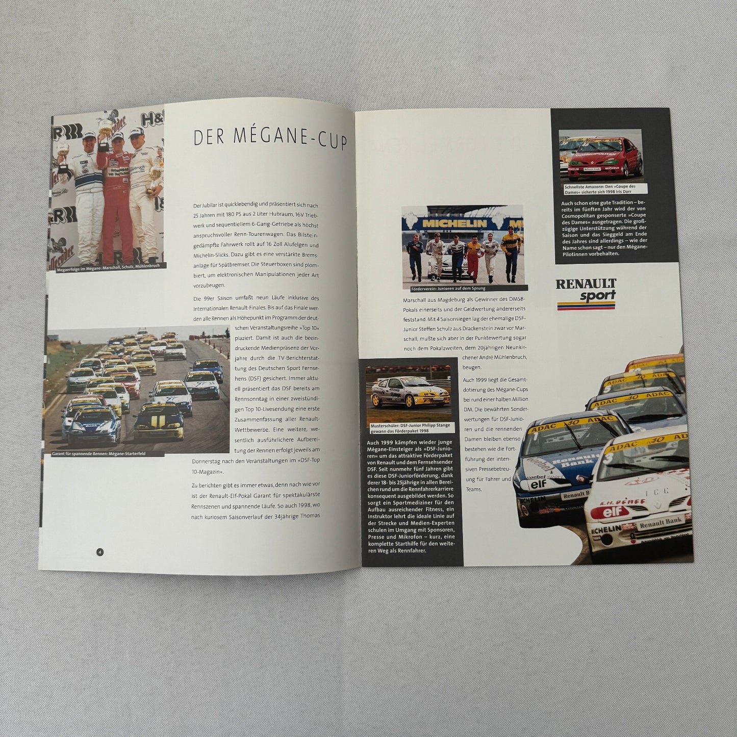 Renault Sport Racing Brochure GERMAN Text Renault Megane Cup Formula +