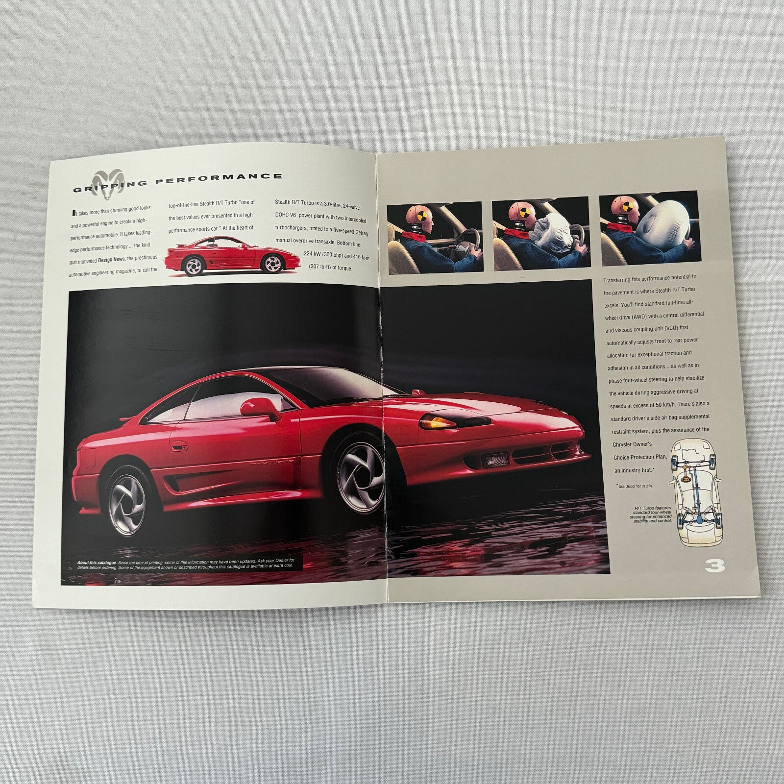 1993 Dodge Stealth Sports Car Sales Brochure Advertising