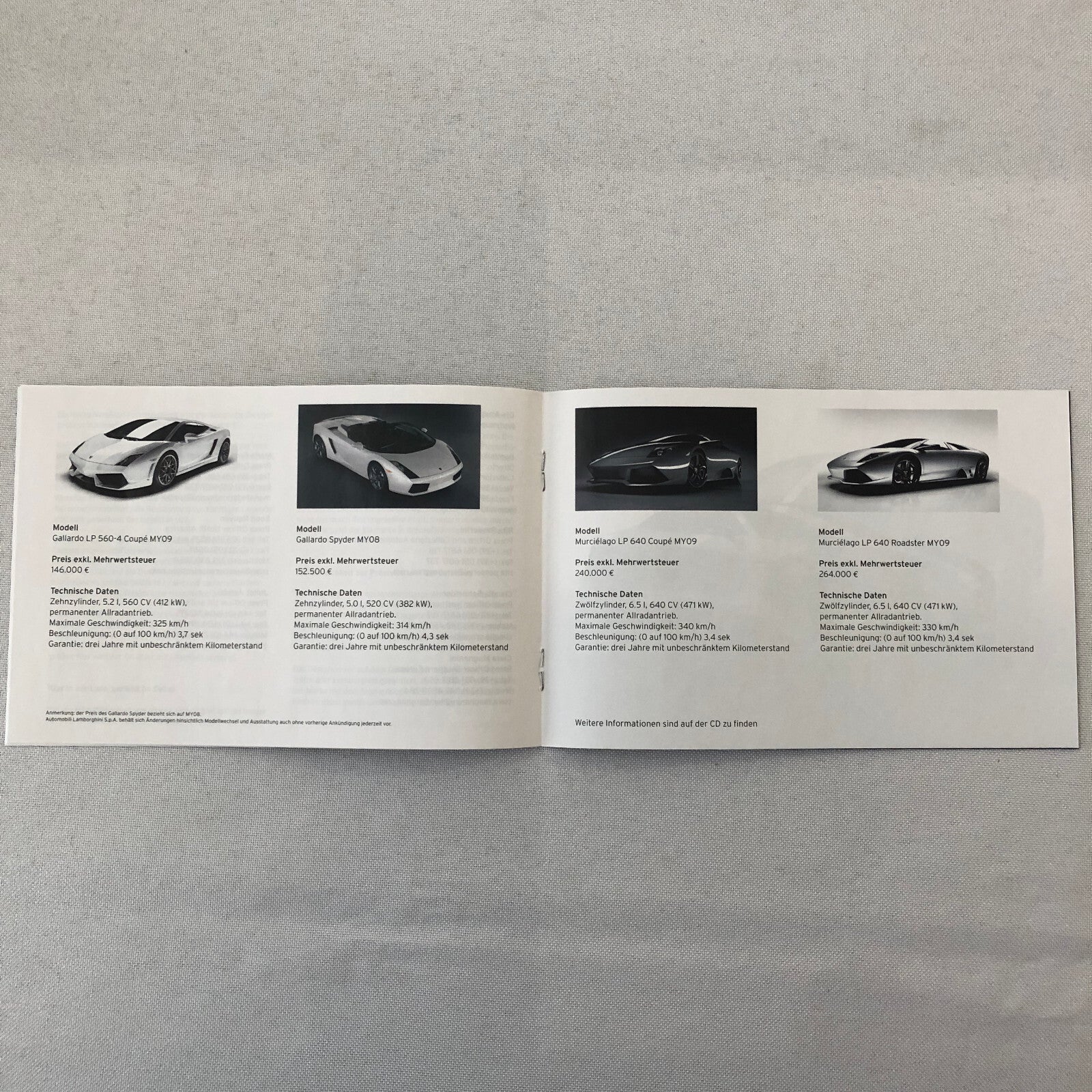 Lamborghini Press Kit Brochure with CD Estoque Concept Gallardo Murcielago