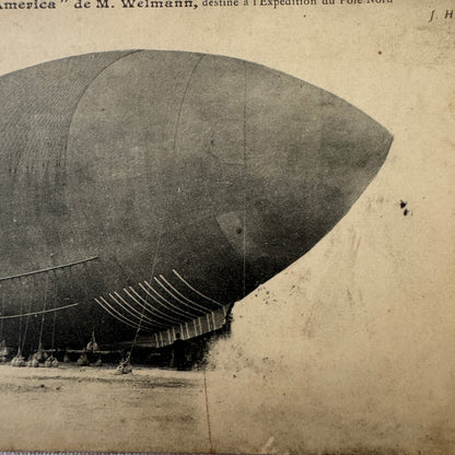 Vintage Zeppelin Airship Dirigible America Postcard Post Card French North Pole