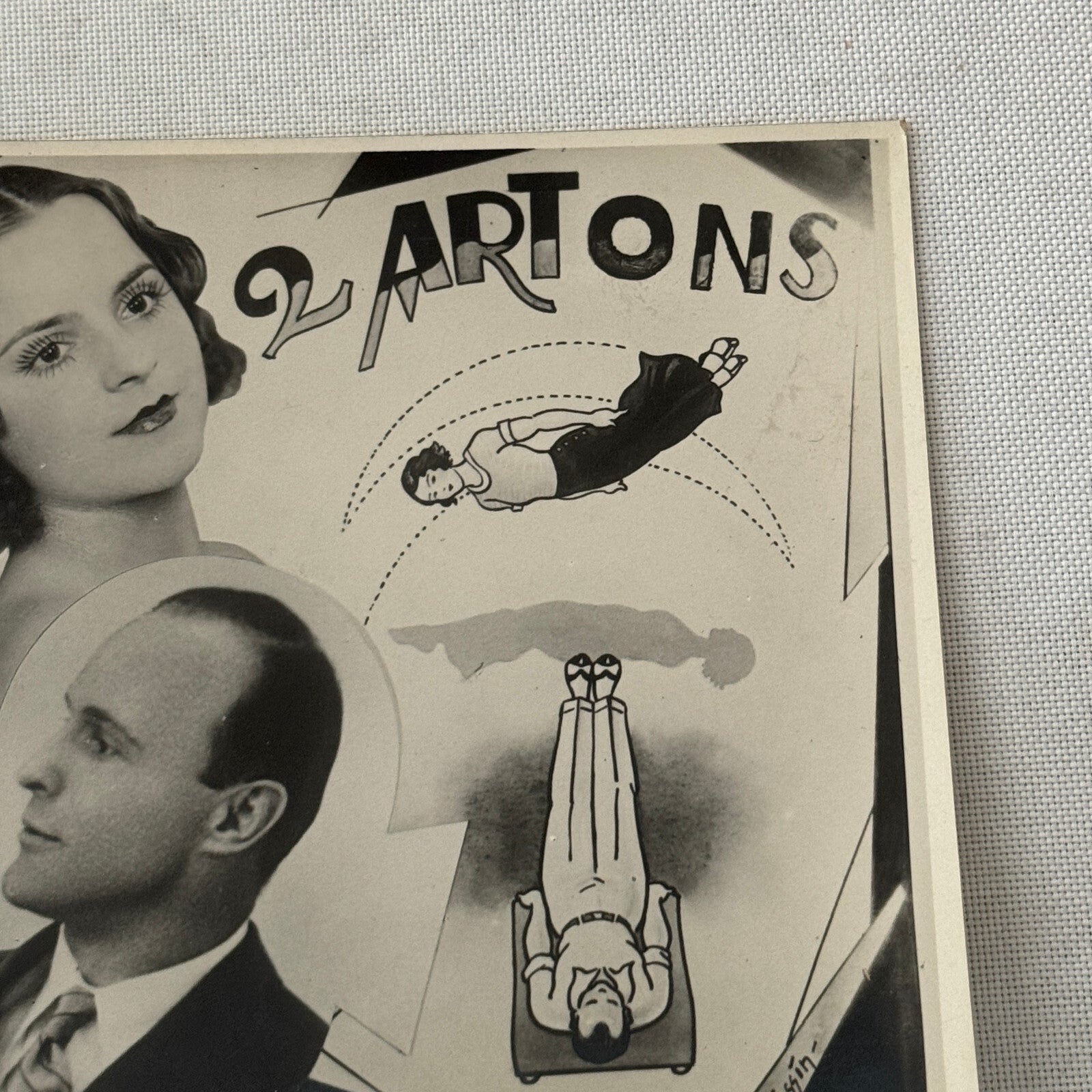 Vintage Circus Acrobat Balancing Act Photo Photograph 2 Artons