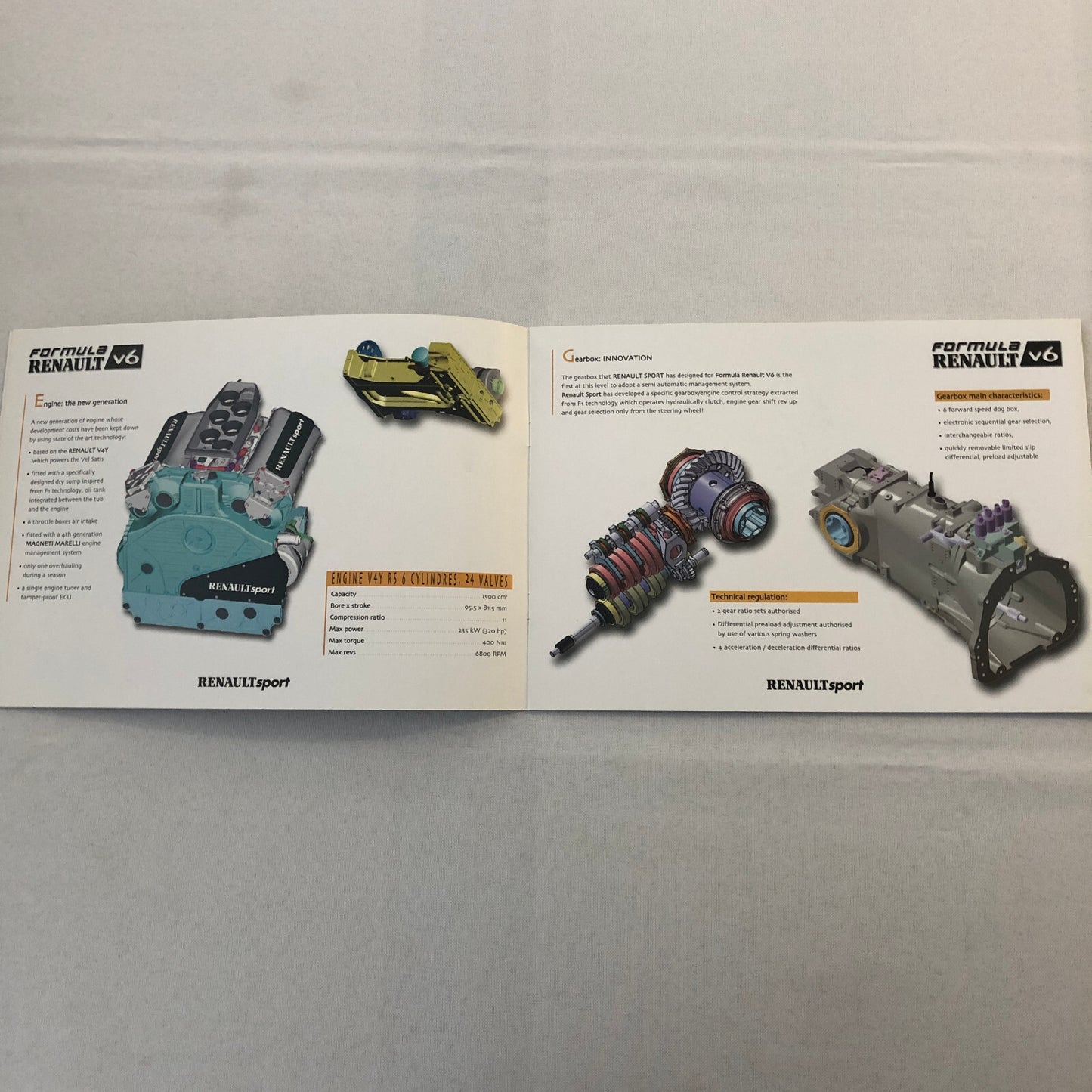 2003 Renault Sport Formula V6 Racing Car Sales Brochure Catalog