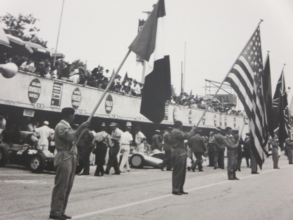 Vintage 1962 Monza Italian Grand Prix Start Racing Photograph Photo Image Flags
