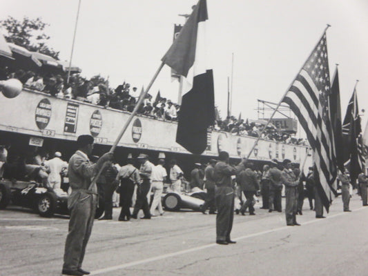 Vintage 1962 Monza Italian Grand Prix Start Racing Photograph Photo Image Flags