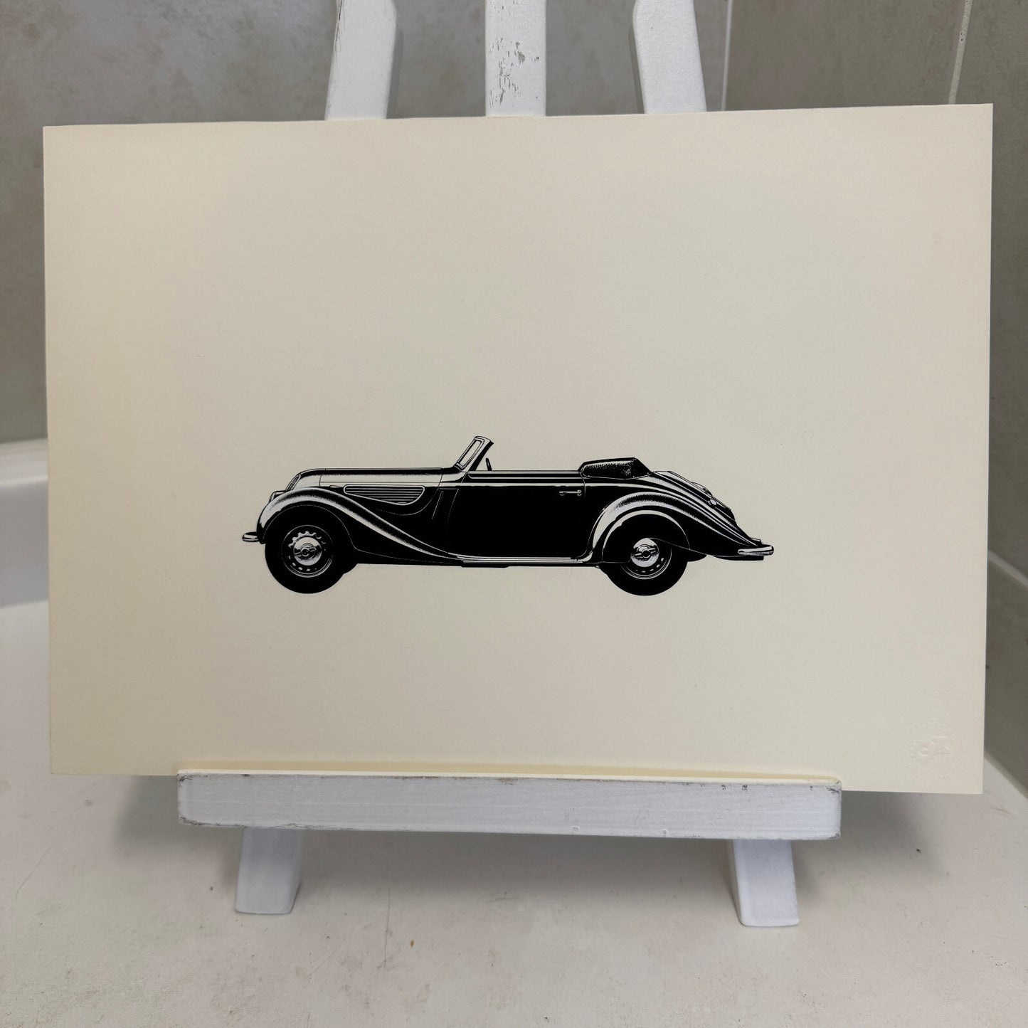 BMW 327 Roadster Car Automobile Illustration Art Drawing Hand Drawn Robert Preis