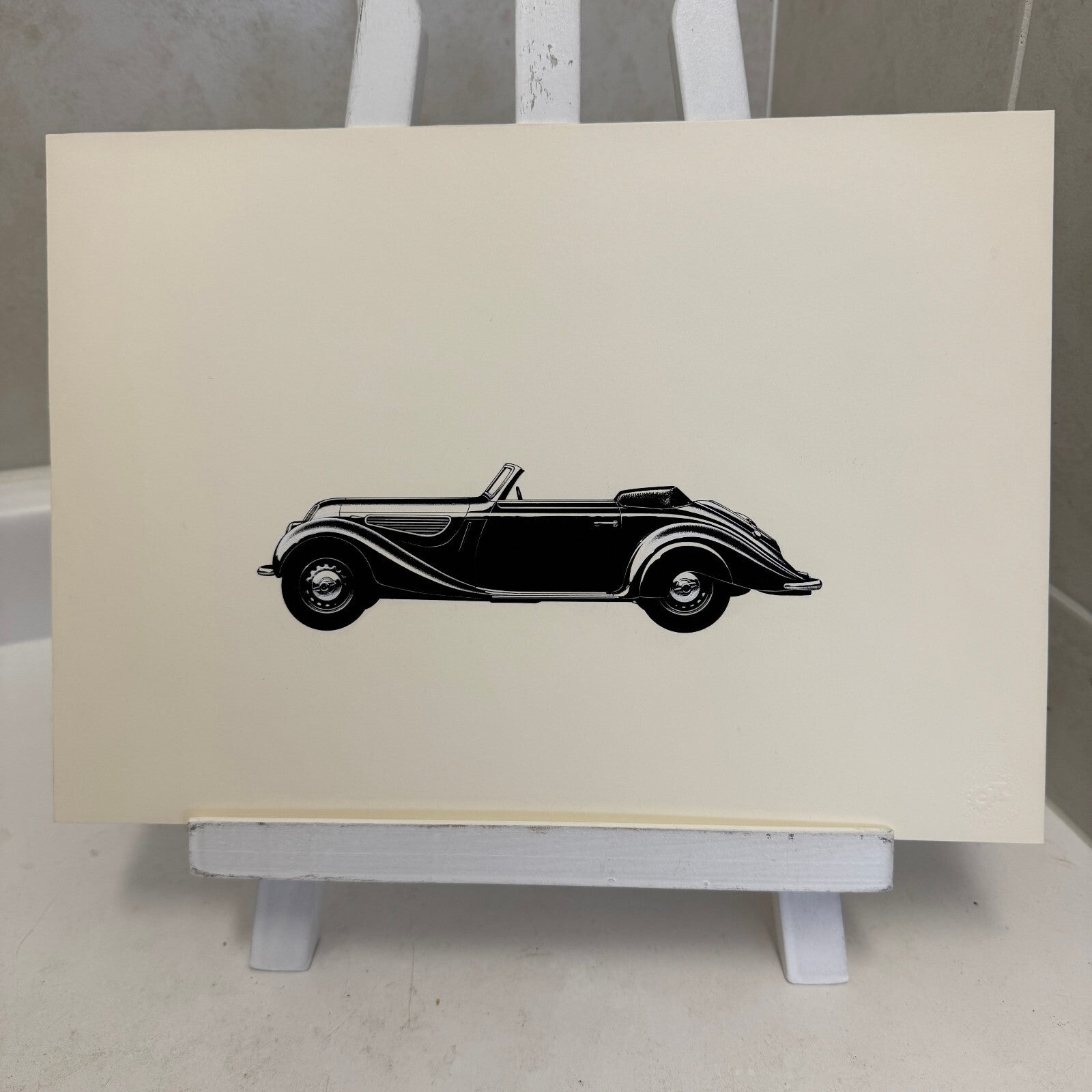 BMW 327 Roadster Car Automobile Illustration Art Drawing Hand Drawn Robert Preis