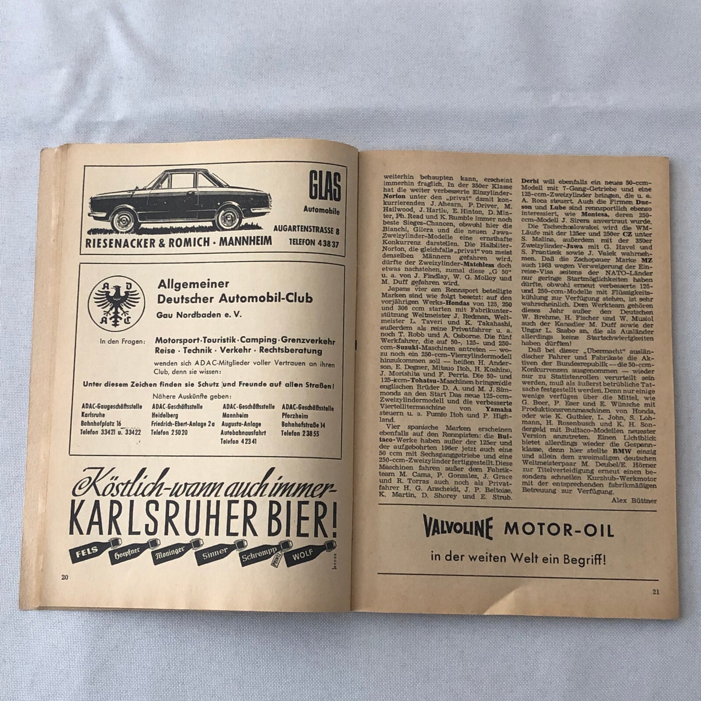 1963 Hockenheim Motorcycle Racing Grand Prix Race Program Book German