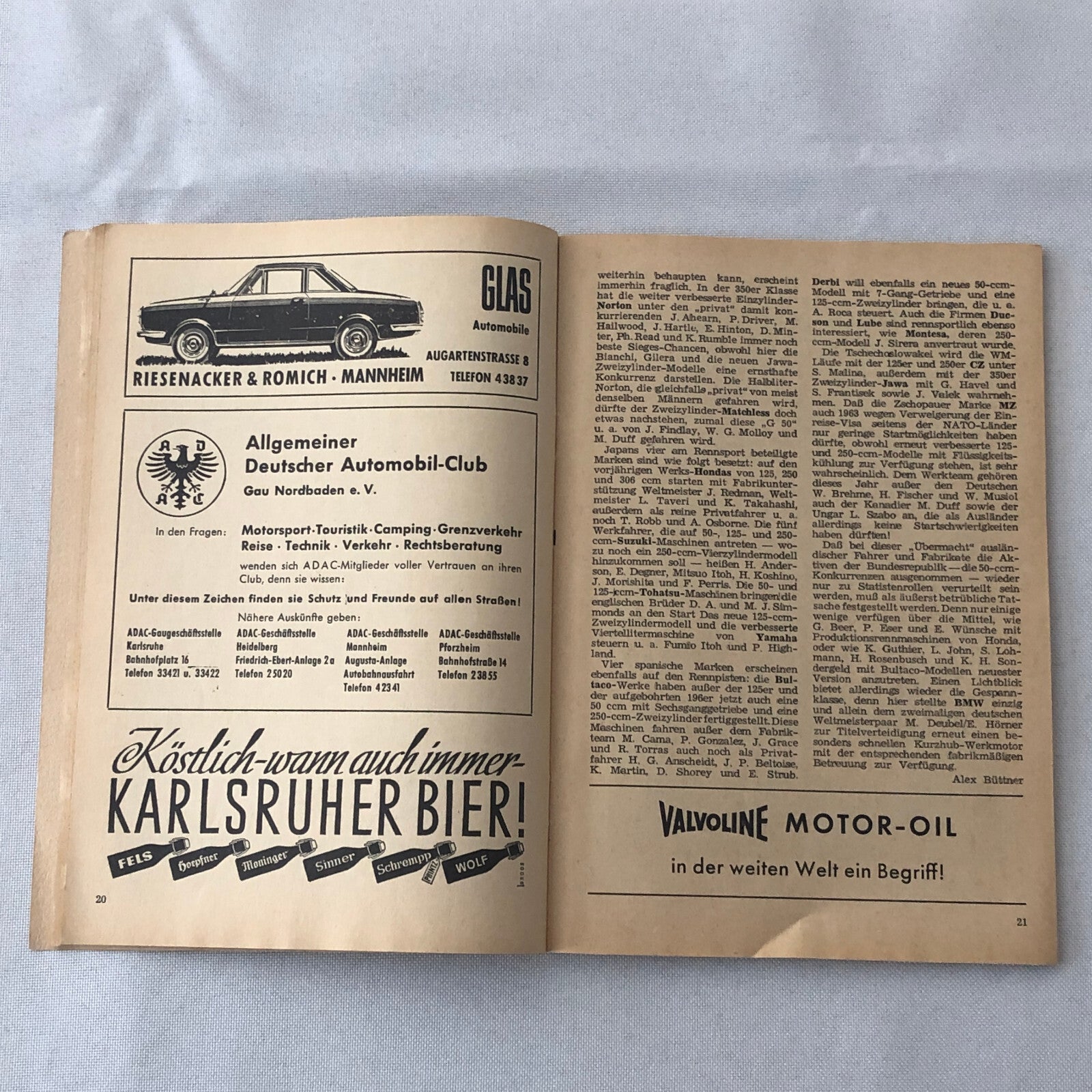 1963 Hockenheim Motorcycle Racing Grand Prix Race Program Book German