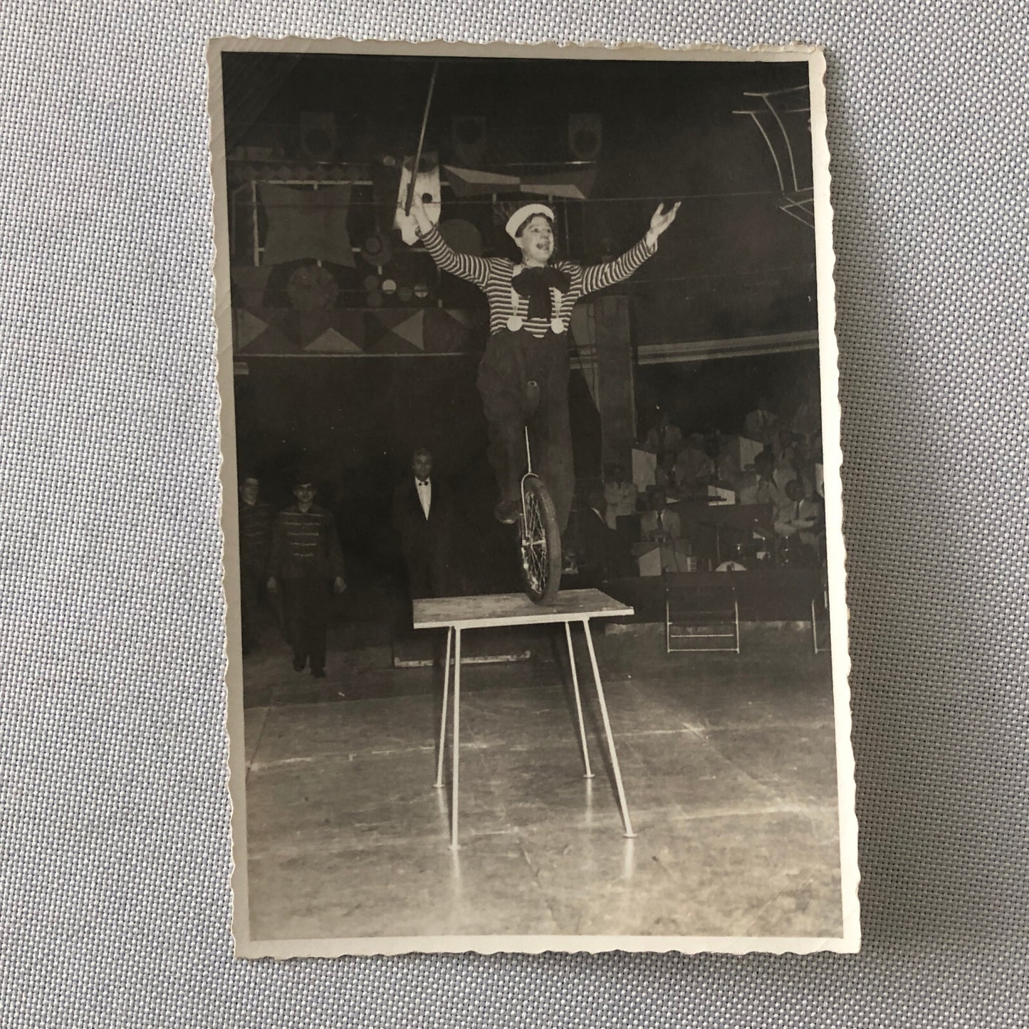 Circus Performer Women Unicycle Balancing Act Photo Photograph Vintage