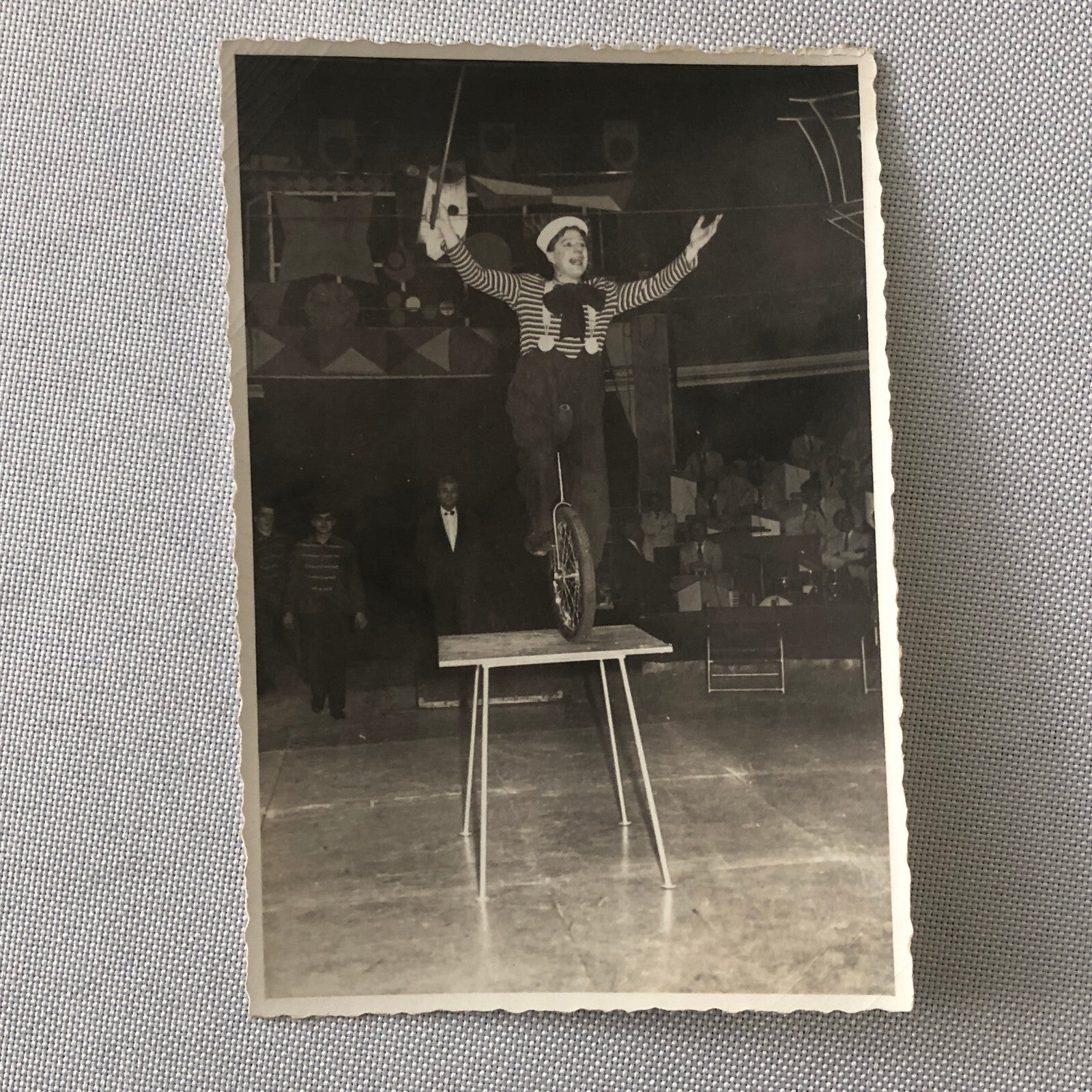 Circus Performer Women Unicycle Balancing Act Photo Photograph Vintage