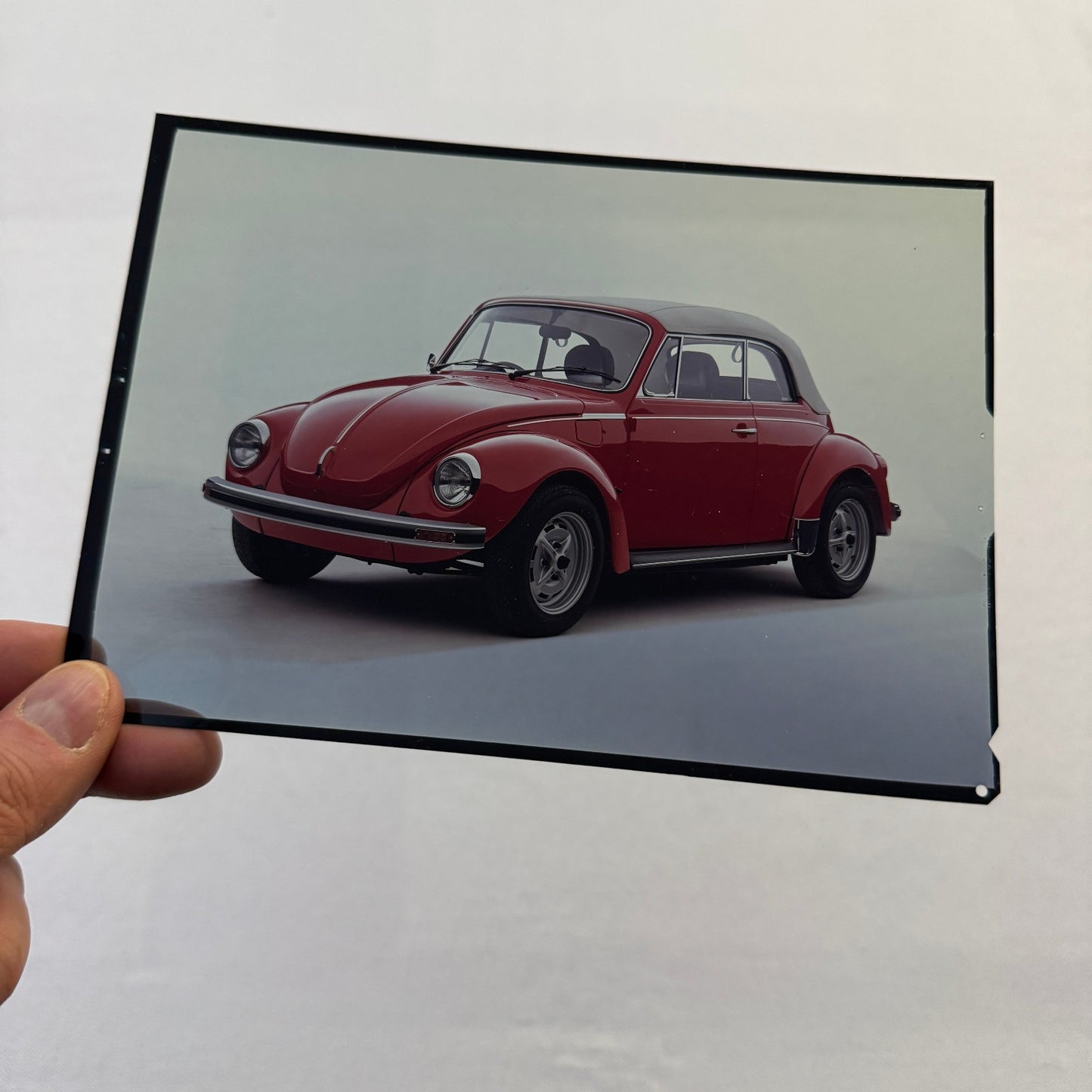 Vintage Volkswagen VW Beetle Convertible Bug Film Transparency Photo