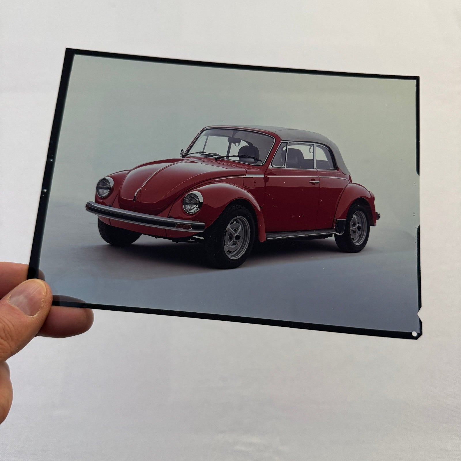 Vintage Volkswagen VW Beetle Convertible Bug Film Transparency Photo