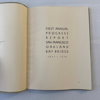San Francisco Oakland Bay Bridge Annual State Report Book Lot 6x 1934 - 1939