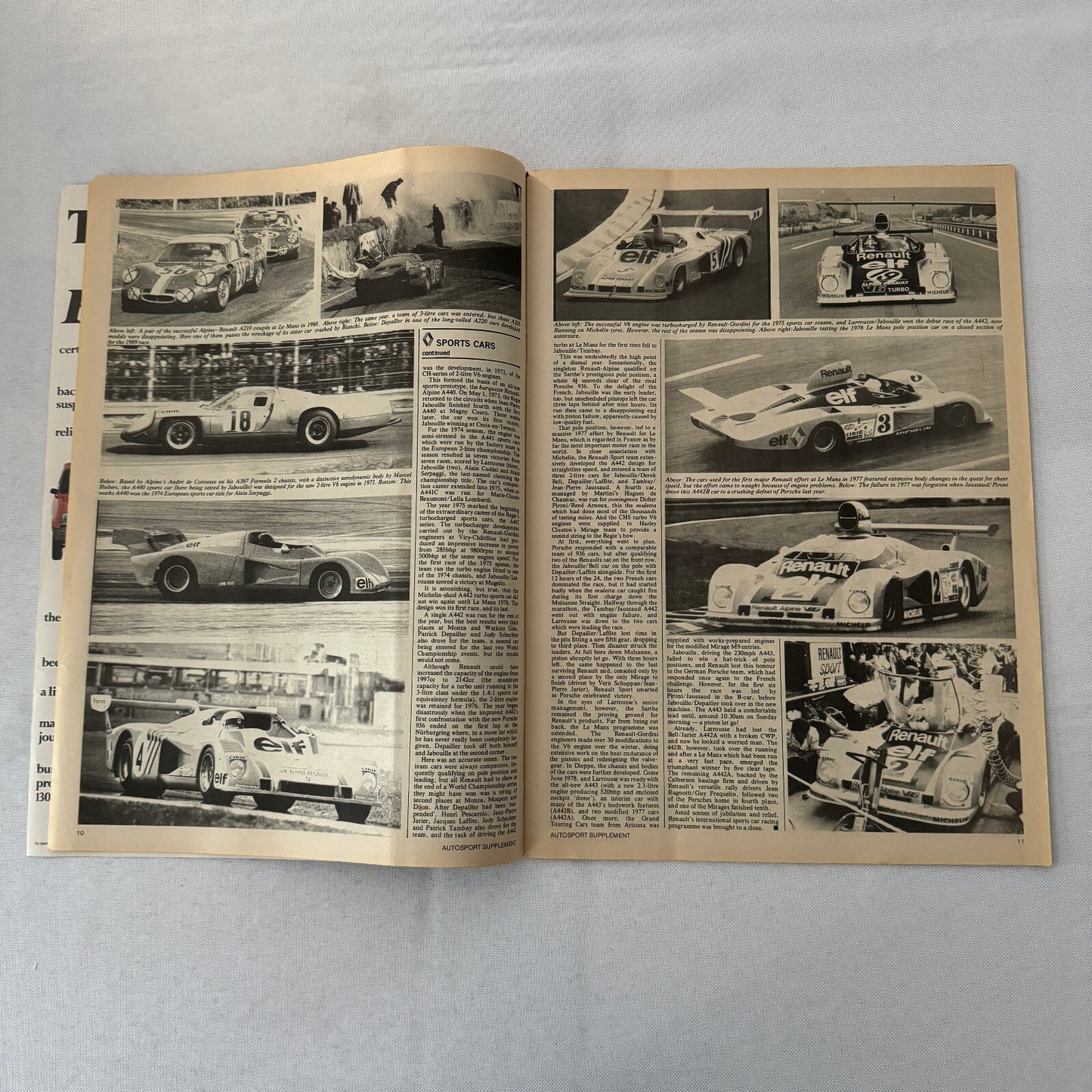 Vintage Renault Racing Supplement Magazine F1 Formula One ELF Renault 5 Gordini