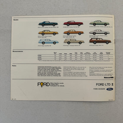1977 Ford LTD II Car Sales Brochure Catalog Hardtop Sedan Station Wagon