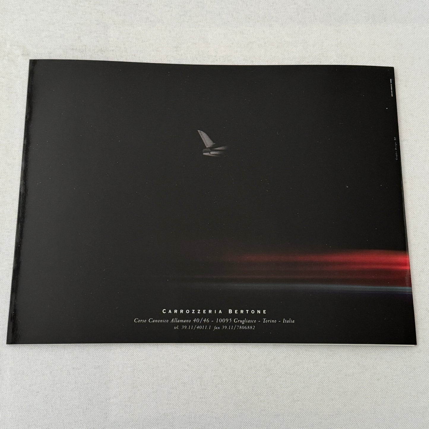 Bertone Concept Car Zero Emission Record Land Speed Car Sales Brochure Catalog