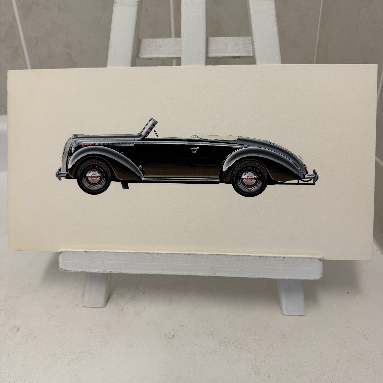 1938 Opel Admiral Cabriolet Glaser Car Illustration Art Drawing Hand Drawn