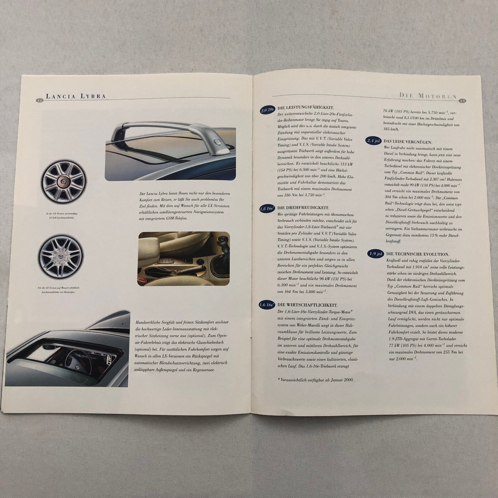 Lancia Lybra Car Sales Brochure Catalog GERMAN Text European Market