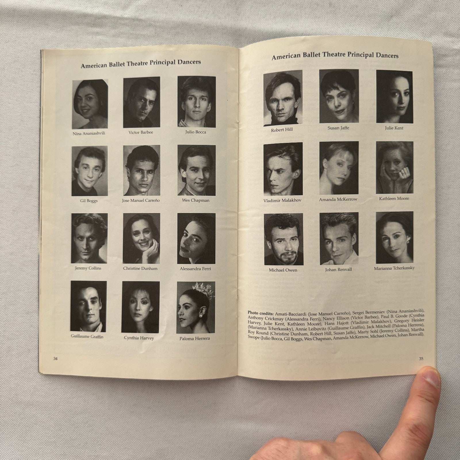 American Ballet Theatre Stagebill Playbill Program Signed Jose Manuel Carreno 96