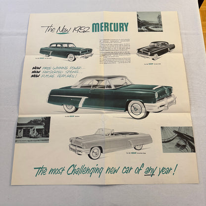 1952 Mercury Car Sales Brochure Catalog Mercury Monterey Convertible Coupe
